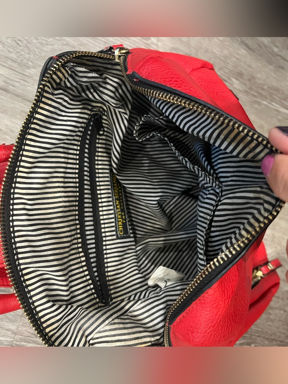 Christian Siriano Red Pebbled Leather Mini Backpack - Picture 5 of 5